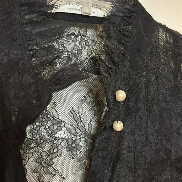 EUC PHILOSOPHY women’s black lace dress size 6 includes slip long - Picture 9 of 11